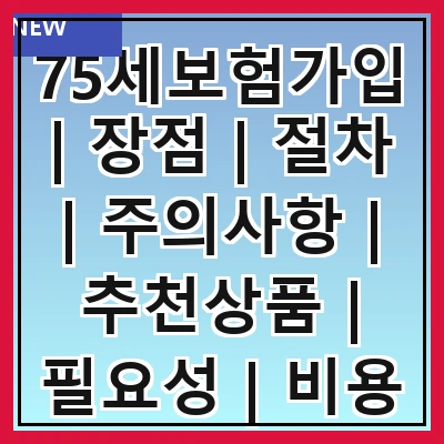 75세보험가입 | 장점 | 절차 | 주의사항 | 추천상품 | 필요성 | 비용 | 가입조건 | 후기