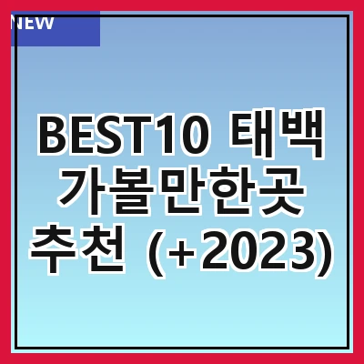 BEST10 태백 가볼만한곳 추천 (+2023)
