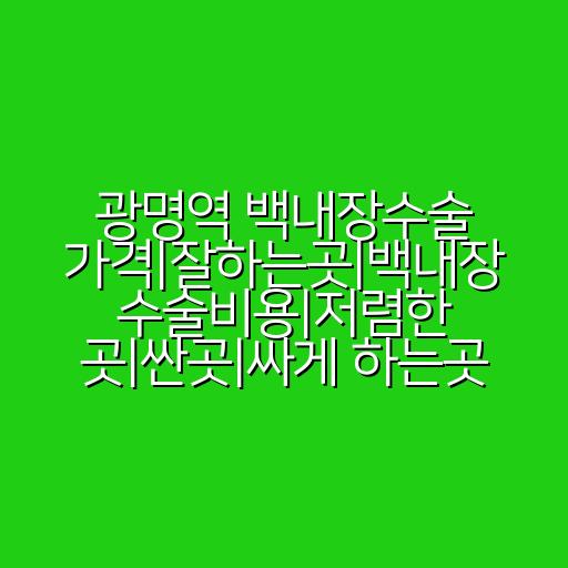 광명역 백내장수술 가격|잘하는곳|백내장 수술비용|저렴한 곳|싼곳|싸게 하는곳
