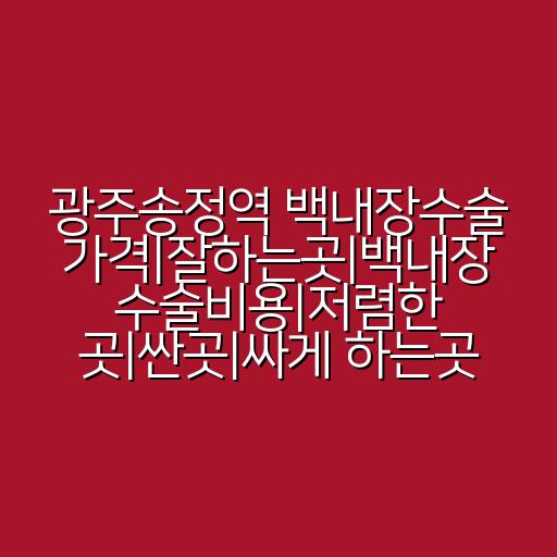 광주송정역 백내장수술 가격|잘하는곳|백내장 수술비용|저렴한 곳|싼곳|싸게 하는곳