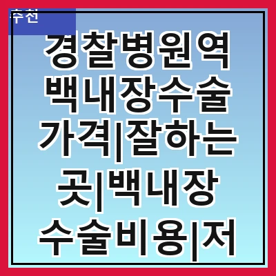 경찰병원역 백내장수술 가격|잘하는곳|백내장 수술비용|저렴한 곳|싼곳|싸게 하는곳