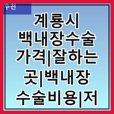 계룡시 백내장수술 가격|잘하는곳|백내장 수술비용|저렴한 곳|싼곳|싸게 하는곳