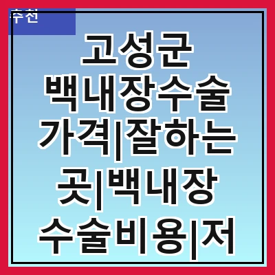 고성군 백내장수술 가격|잘하는곳|백내장 수술비용|저렴한 곳|싼곳|싸게 하는곳