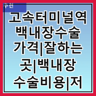 고속터미널역 백내장수술 가격|잘하는곳|백내장 수술비용|저렴한 곳|싼곳|싸게 하는곳