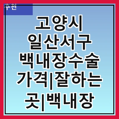 고양시 일산서구 백내장수술 가격|잘하는곳|백내장 수술비용|저렴한 곳|싼곳|싸게 하는곳