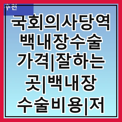 국회의사당역 백내장수술 가격|잘하는곳|백내장 수술비용|저렴한 곳|싼곳|싸게 하는곳