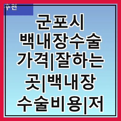 군포시 백내장수술 가격|잘하는곳|백내장 수술비용|저렴한 곳|싼곳|싸게 하는곳