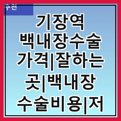 기장역 백내장수술 가격|잘하는곳|백내장 수술비용|저렴한 곳|싼곳|싸게 하는곳