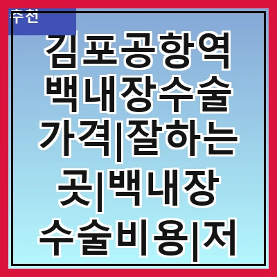 김포공항역 백내장수술 가격|잘하는곳|백내장 수술비용|저렴한 곳|싼곳|싸게 하는곳