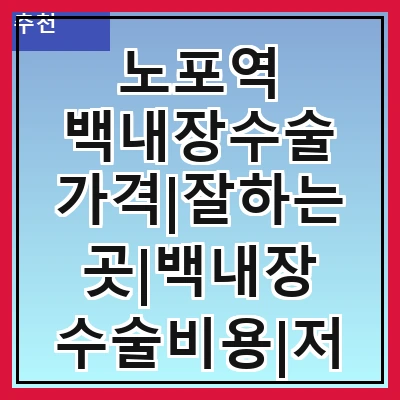노포역 백내장수술 가격|잘하는곳|백내장 수술비용|저렴한 곳|싼곳|싸게 하는곳