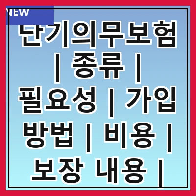단기의무보험 | 종류 | 필요성 | 가입 방법 | 비용 | 보장 내용 | 주의 사항 | 비교 분석