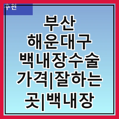 부산 해운대구 백내장수술 가격|잘하는곳|백내장 수술비용|저렴한 곳|싼곳|싸게 하는곳