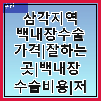 삼각지역 백내장수술 가격|잘하는곳|백내장 수술비용|저렴한 곳|싼곳|싸게 하는곳