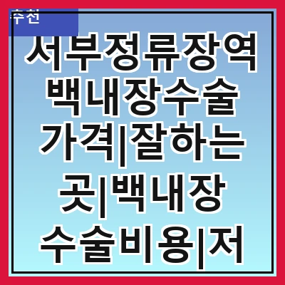 서부정류장역 백내장수술 가격|잘하는곳|백내장 수술비용|저렴한 곳|싼곳|싸게 하는곳