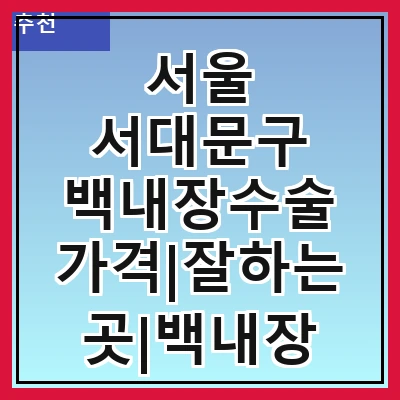 서울 서대문구 백내장수술 가격|잘하는곳|백내장 수술비용|저렴한 곳|싼곳|싸게 하는곳