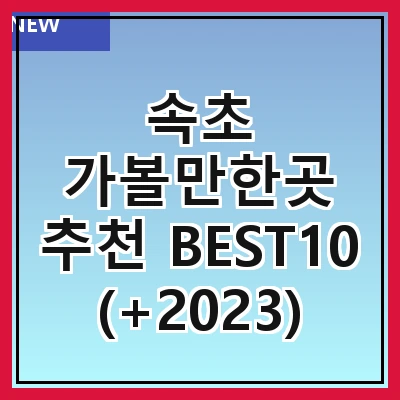 속초 가볼만한곳 추천 BEST10 (+2023)