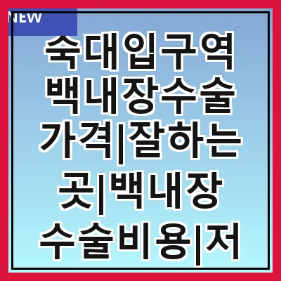 숙대입구역 백내장수술 가격|잘하는곳|백내장 수술비용|저렴한 곳|싼곳|싸게 하는곳