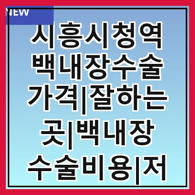 시흥시청역 백내장수술 가격|잘하는곳|백내장 수술비용|저렴한 곳|싼곳|싸게 하는곳