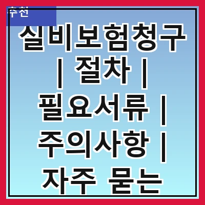 실비보험청구 | 절차 | 필요서류 | 주의사항 | 자주 묻는 질문