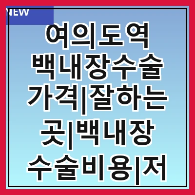 여의도역 백내장수술 가격|잘하는곳|백내장 수술비용|저렴한 곳|싼곳|싸게 하는곳