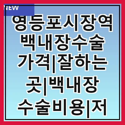 영등포시장역 백내장수술 가격|잘하는곳|백내장 수술비용|저렴한 곳|싼곳|싸게 하는곳
