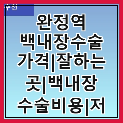 완정역 백내장수술 가격|잘하는곳|백내장 수술비용|저렴한 곳|싼곳|싸게 하는곳