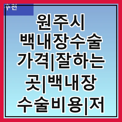 원주시 백내장수술 가격|잘하는곳|백내장 수술비용|저렴한 곳|싼곳|싸게 하는곳