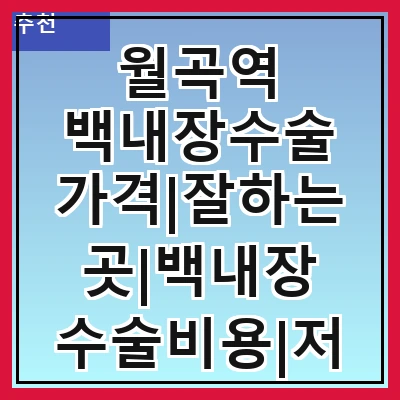 월곡역 백내장수술 가격|잘하는곳|백내장 수술비용|저렴한 곳|싼곳|싸게 하는곳