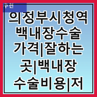 의정부시청역 백내장수술 가격|잘하는곳|백내장 수술비용|저렴한 곳|싼곳|싸게 하는곳