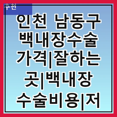 인천 남동구 백내장수술 가격|잘하는곳|백내장 수술비용|저렴한 곳|싼곳|싸게 하는곳