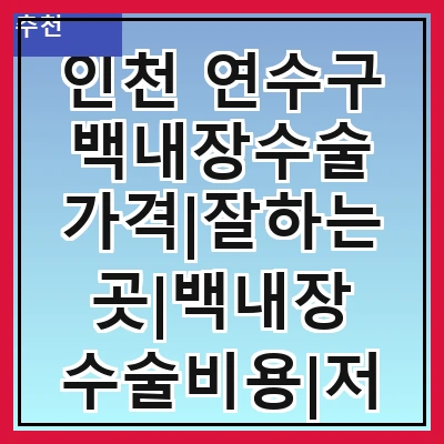 인천 연수구 백내장수술 가격|잘하는곳|백내장 수술비용|저렴한 곳|싼곳|싸게 하는곳