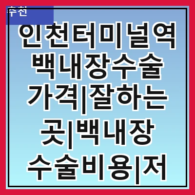 인천터미널역 백내장수술 가격|잘하는곳|백내장 수술비용|저렴한 곳|싼곳|싸게 하는곳