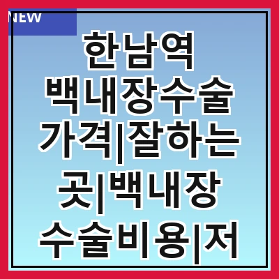한남역 백내장수술 가격|잘하는곳|백내장 수술비용|저렴한 곳|싼곳|싸게 하는곳